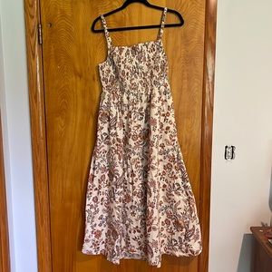 Old Navy size Large midi dress with smocked bodice and cut out back